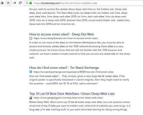 Список сайтов даркнета